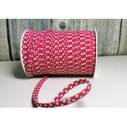 Spaghetti Band Kordel 7mm Polka Dots Pünkchten granat 